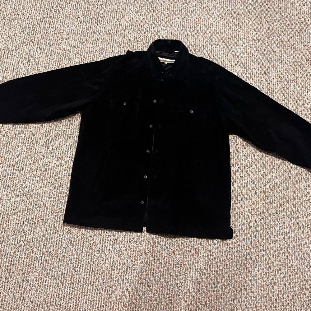 Perry Ellis Suede Button Up